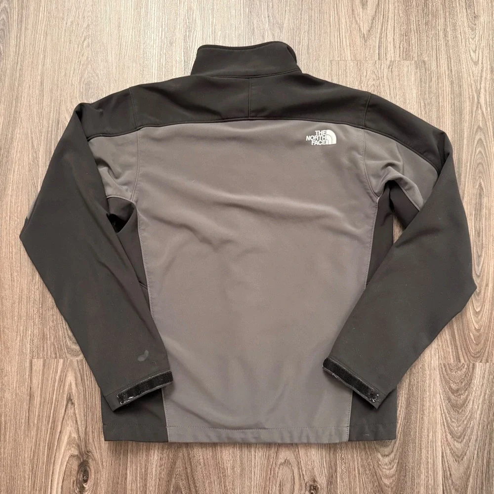 The North Face Softshell Jacket Grey Black Full Zip Outdoor Activewear small
